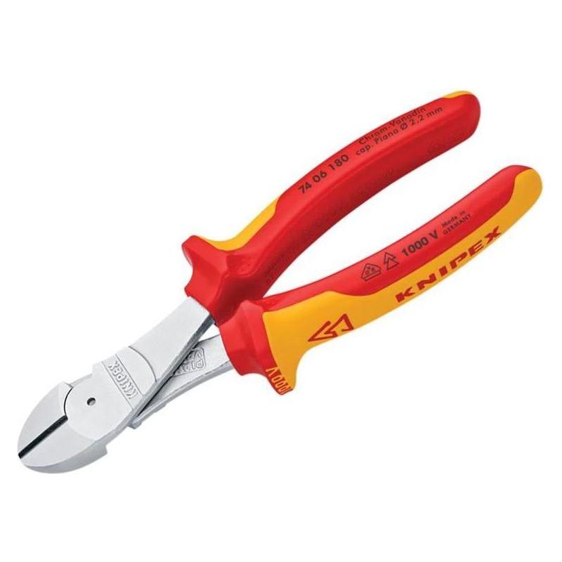 Knipex VDE High Leverage Diagonal Cutter 180mm Knipex - RockBottom Northampton