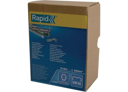 Rapid VR16 Fence Hog Rings Pack 3190 Galvanised Boxed Rapid - RockBottom Nothampton