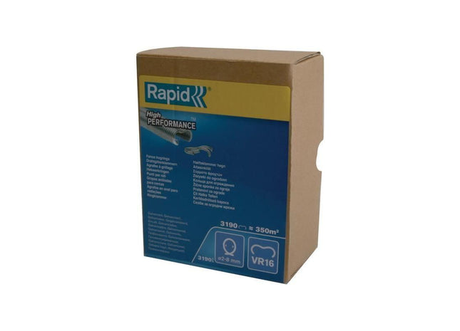 Rapid VR16 Fence Hog Rings Pack 3190 Galvanised Boxed Rapid - RockBottom Nothampton