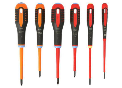 Bahco BE-9884S ERGO™ VDE Insulated Screwdriver Set, 6 Piece Bahco - RockBottom Northampton