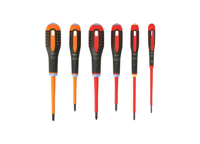 Bahco BE-9884S ERGO™ VDE Insulated Screwdriver Set, 6 Piece Bahco - RockBottom Northampton