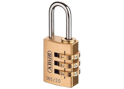 Abus Mechanical 165/20 20mm Solid Brass Body Combination Padlock (3-Digit) Carded ABUS Mechanical - RockBottom Northampton 