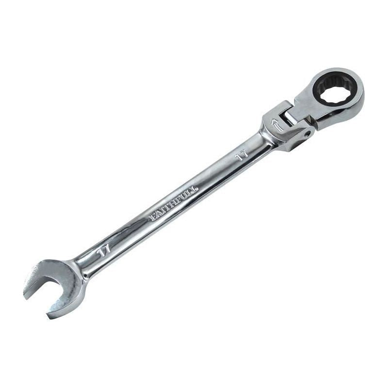 Faithfull Ratchet Combination Spanner Flex Head CV 17mm Faithfull - RockBottom Northampton