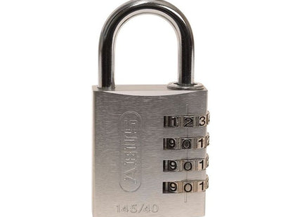 Abus Mechanical 145/40 40mm Aluminium Combination Padlock Silver 49543 ABUS Mechanical - RockBottom Northampton 