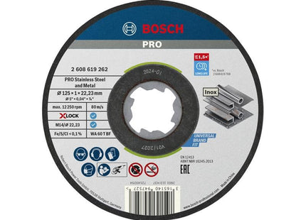Bosch Powertool Accessories PRO Stainless Steel and Metal Bonded Cutting Disc 125 x 1.0 x 22.23mm Pack of 10 Bosch Powertool Accessories - RockBottom Northampton