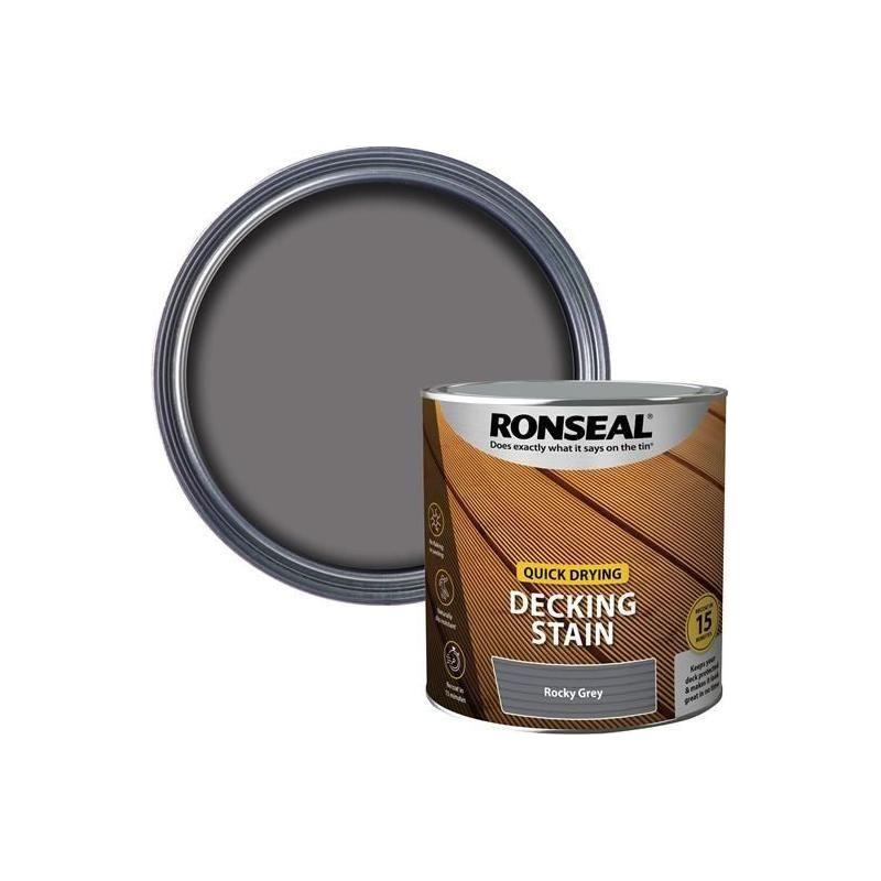 Ronseal Quick Drying Decking Stain Rocky Grey 2.5 litre Ronseal - RockBottom Nothampton