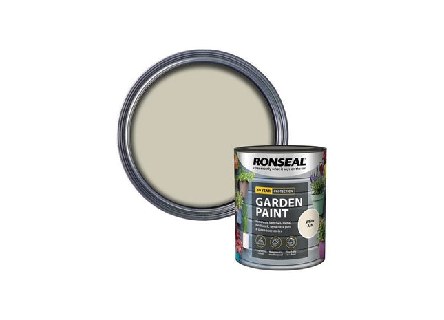 Ronseal Garden Paint White Ash 750ml Ronseal - RockBottom Nothampton
