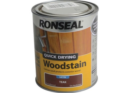 Ronseal Quick Drying Woodstain Satin Teak 750ml Ronseal - RockBottom Nothampton