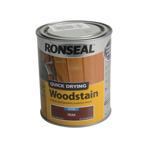 Ronseal Quick Drying Woodstain Satin Teak 750ml Ronseal - RockBottom Nothampton