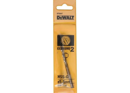 Dewalt Power Tools Extreme 2 Metal Drill Bit 5.5mm OL:93mm WL:57mm DeWALT Power Tools - RockBottom Northampton
