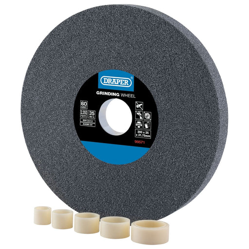 Draper Aluminium Oxide Bench Grinding Wheel, 200 x 25mm, 60 Grit 99571 Draper - Town Tools 