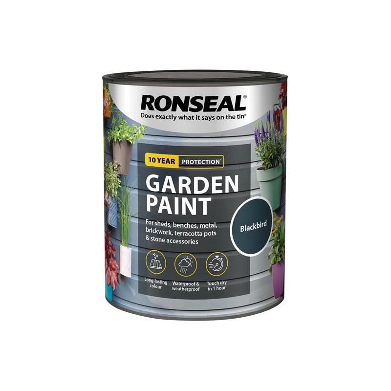 Ronseal Garden Paint Blackbird 750ml Ronseal - RockBottom Nothampton