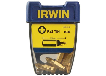 Irwin® Screwdriver Bits Pozidriv PZ2 25mm Titanium (Pack 10) IRWIN® - RockBottom Northampton