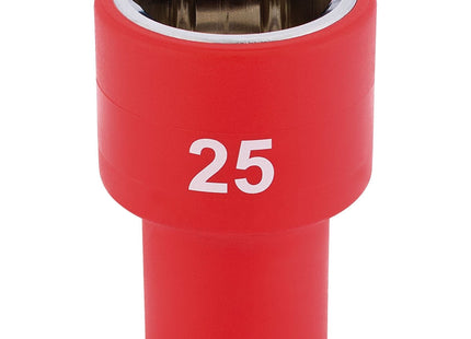 Draper Fully Insulated VDE Socket, 1/2" Sq. Dr., 25mm 31961 Draper - Town Tools 