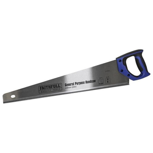 Faithfull General-Purpose Hardpoint Handsaw 550mm (22in) 8 TPI Faithfull - RockBottom Northampton
