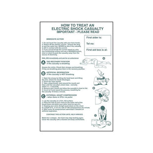 Scan How To Treat An Electric Shock Casualty - PVC Sign 400 x 600mm Scan - RockBottom Nothampton