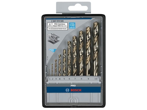 Bosch Powertool Accessories PRO Stainless Steel HSS-Co Twist Drill Bit Set, 10 Piece Bosch Powertool Accessories - RockBottom Northampton