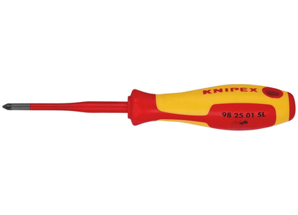 Knipex 98 25 01 SL VDE Insulated Pozidriv Screwdriver, PZ1 x 80mm - Slim Draper - Town Tools