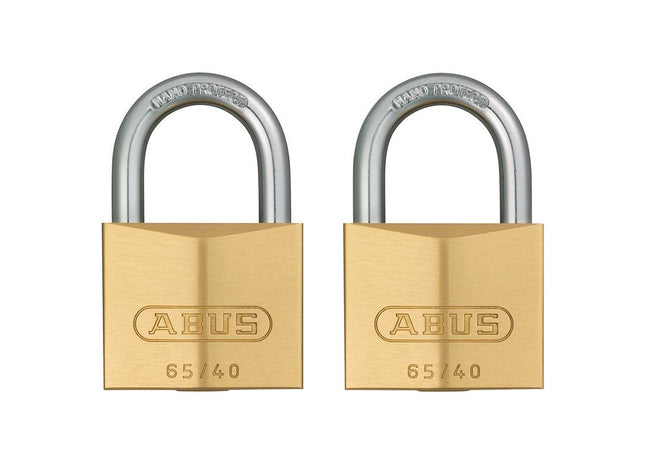Abus Mechanical 65/40mm Brass Padlock Twin Carded ABUS Mechanical - RockBottom Northampton 