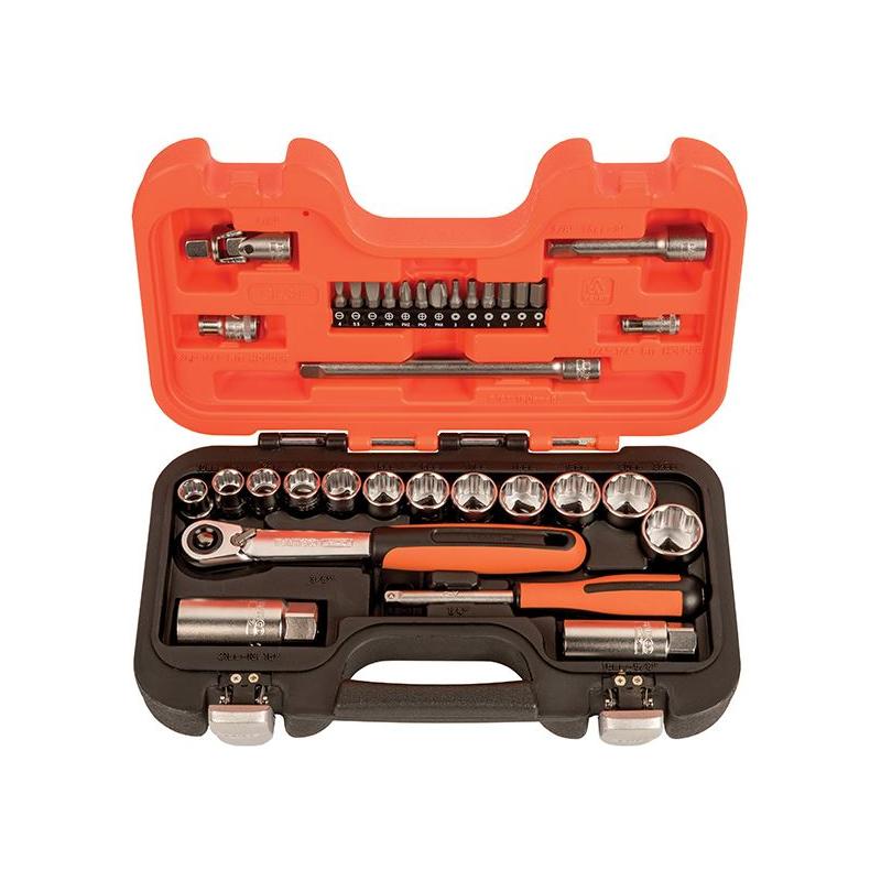 Bahco SL34 3/8in Drive Socket & Mech Set, 34 Piece Bahco - RockBottom Northampton