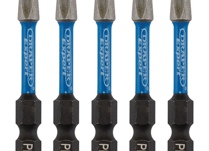 Draper Expert Cross Slot/PH Type Impact Screwdriver Bits, No.2 x 50mm, 1/4" Hex Draper - Town Tools 