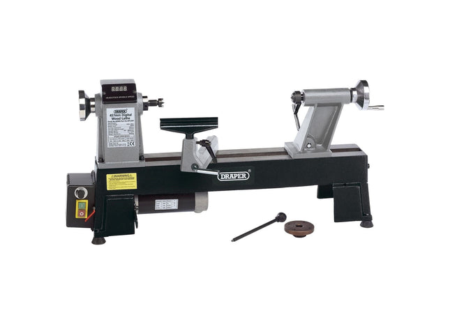 Draper Compact Digital Variable Speed Wood Lathe, 550W 60989 Draper - Town Tools 