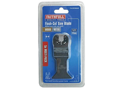 Faithfull Bi-Metal Flush Cut Wood/Metal Blades 44mm (Pack 5) Faithfull - RockBottom Northampton