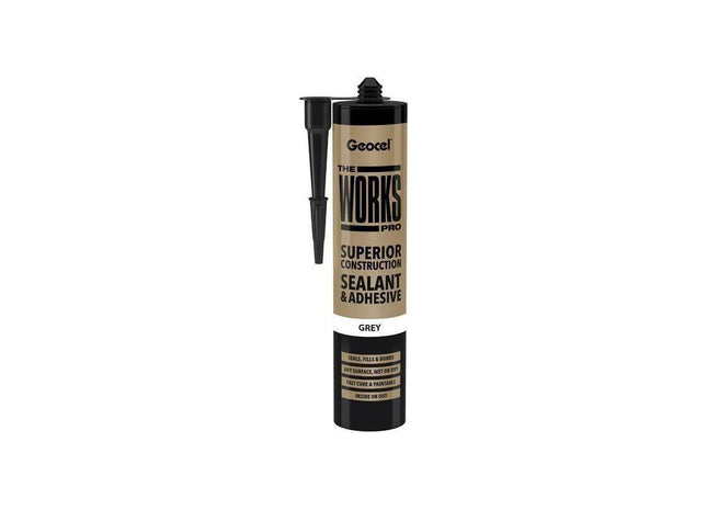 Geocel THE WORKS PRO Sealant & Adhesive Grey 290ml Geocel - RockBottom Northampton