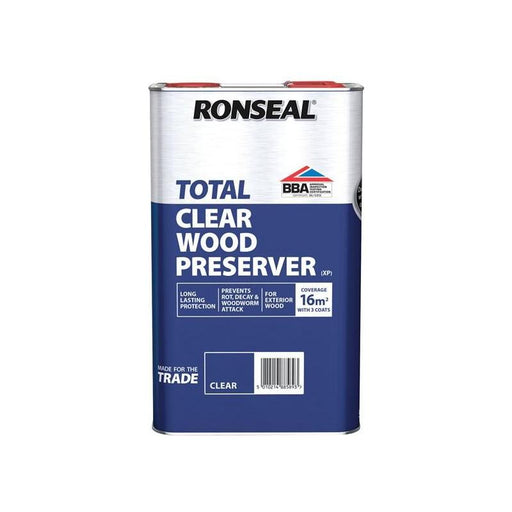 Ronseal Trade Total Wood Preserver Clear 5 litre Ronseal - RockBottom Nothampton