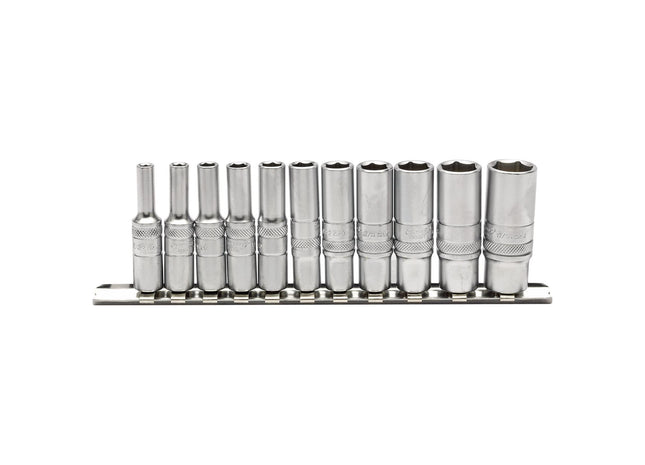 Draper Imperial Deep Socket on Metal Rail, 1/4" Sq. Dr. (11 Piece) 16491 Draper - Town Tools 
