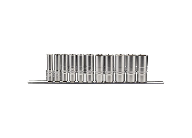 Draper Imperial Deep Socket Set on a Metal Rail, 3/8" Sq. Dr. (11 Piece) 16495 Draper - Town Tools 