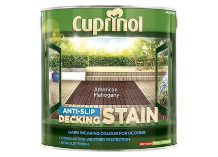 Cuprinol Anti-Slip Decking Stain American Mahogany 2.5 litre Cuprinol - RockBottom Northampton