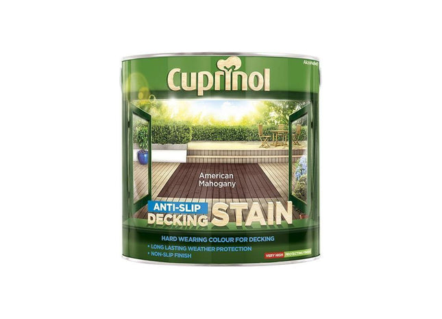Cuprinol Anti-Slip Decking Stain American Mahogany 2.5 litre Cuprinol - RockBottom Northampton