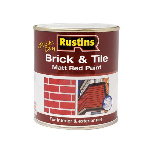 Rustins Quick Dry Brick & Tile Paint Matt Red 1 litre Rustins - RockBottom Nothampton