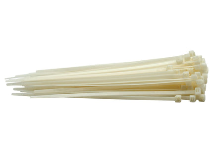 Draper Cable Ties, 4.8 x 200mm, White (Pack of 100) 70394 Draper - Town Tools 