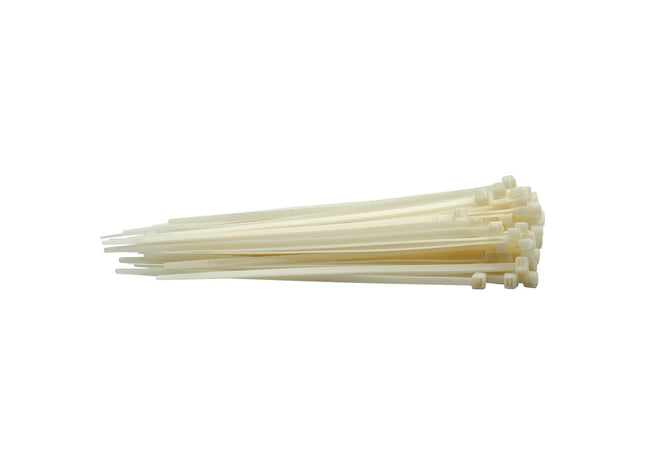 Draper Cable Ties, 4.8 x 200mm, White (Pack of 100) 70394 Draper - Town Tools 