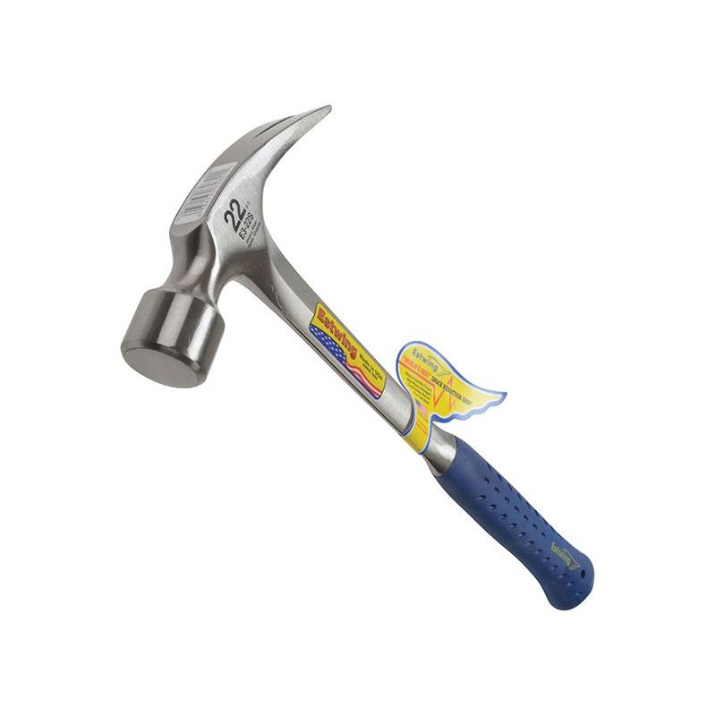 Estwing E3/22S Straight Claw Framing Hammer - Vinyl Grip 616g (22oz) Estwing - RockBottom Northamptin