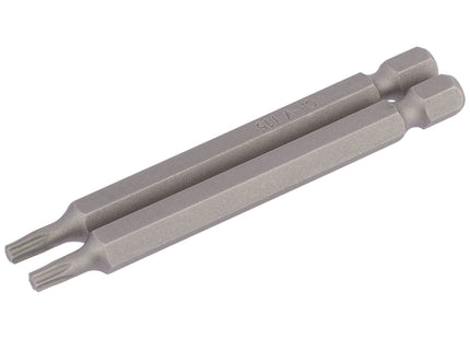 Draper TX-STAR Insert Bit, 1/4" Hex, 75mm Long, T15 (Pack of 2) Draper - Town Tools 