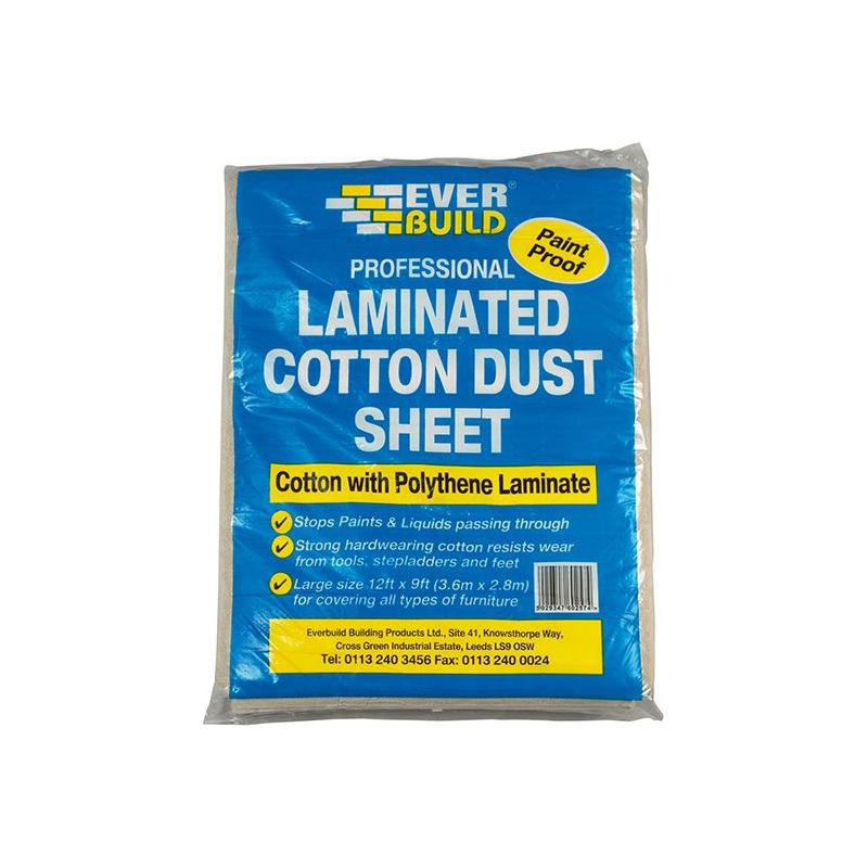 Everbuild Sika Laminated Cotton Dust Sheet 3.6 x 2.7m Everbuild Sika - RockBottom Northamptin