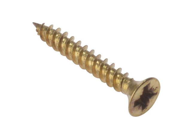 Forgefix General Purpose Pozi Compatible Screw CSK TT Electro Brass 1.1/4in x 6 Box 200 ForgeFix - RockBottom Northampton