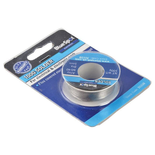 Bluespot Tools Flux Covered Solder 100g 60/40 BlueSpot Tools - RockBottom Northampton