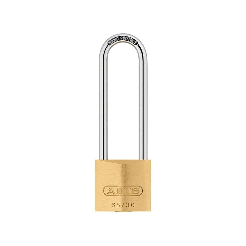 Abus Mechanical 65/30mm Brass Padlock 60mm Long Shackle Keyed Alike 6304 ABUS Mechanical - RockBottom Northampton 