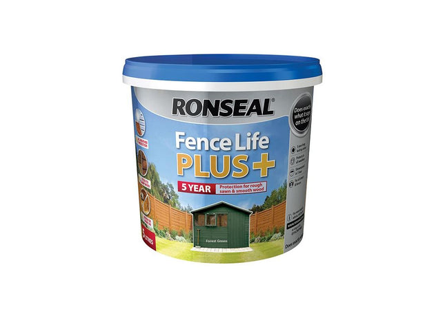 Ronseal Fence Life Plus+ Forest Green 5 litre Ronseal - RockBottom Nothampton
