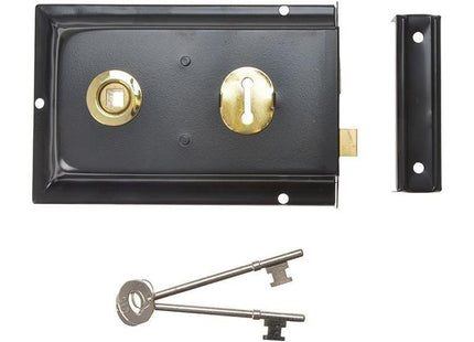 Yale Locks P334 Rim Lock Black Finish 156 x 104mm Visi Yale Locks - RockBottom Northampton