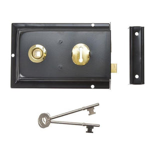 Yale Locks P334 Rim Lock Black Finish 156 x 104mm Visi Yale Locks - RockBottom Northampton
