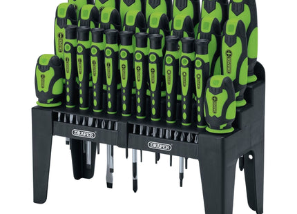 Draper Soft Grip Screwdriver and Bit Set, Green (47 Piece) 16760 Draper - Town Tools 