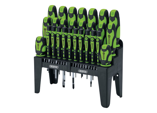 Draper Soft Grip Screwdriver and Bit Set, Green (47 Piece) 16760 Draper - Town Tools 