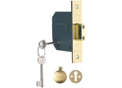 Yale Locks PM562 Hi-Security BS 5 Lever Mortice Deadlock 68mm 2.5in Polished Brass Yale Locks - RockBottom Northampton
