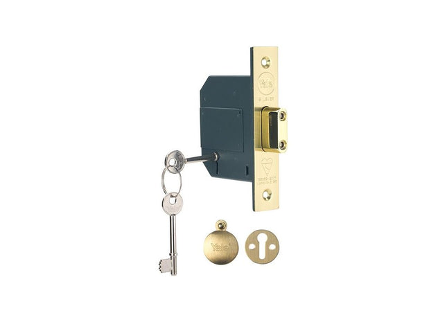 Yale Locks PM562 Hi-Security BS 5 Lever Mortice Deadlock 68mm 2.5in Polished Brass Yale Locks - RockBottom Northampton