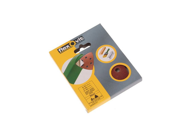 Flexovit Delta Hook & Loop Sanding Sheets 94mm Medium 80G (Pack 6) Flexovit - RockBottom Northampton